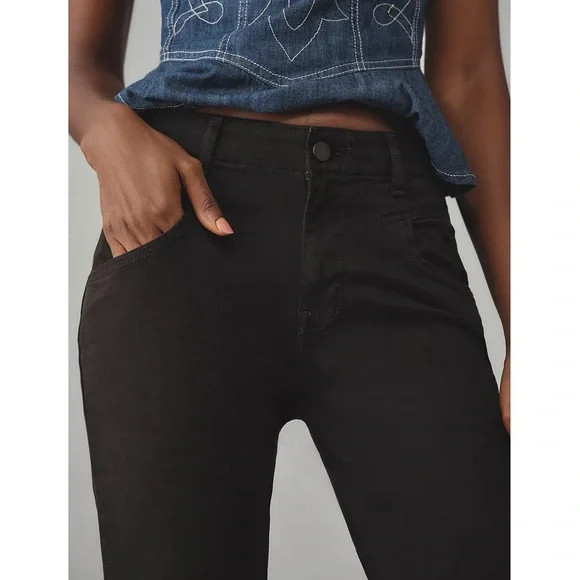 NWT Anthropologie Pilcro The Bering Demi Bootcut Pants Black - Picture 6 of 7